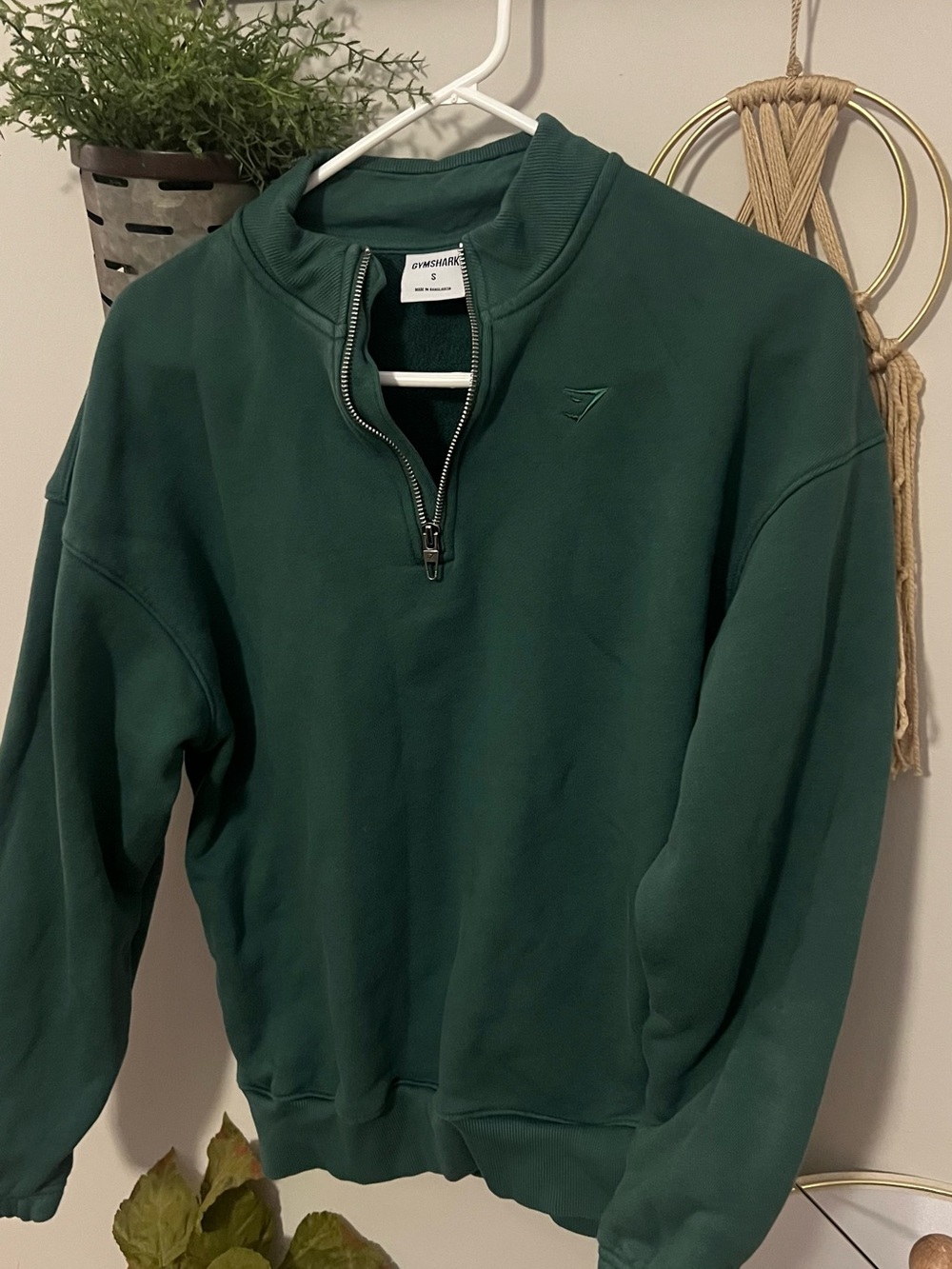 Gymshark Women’s Dark Green Half-Zip Crew Sweater